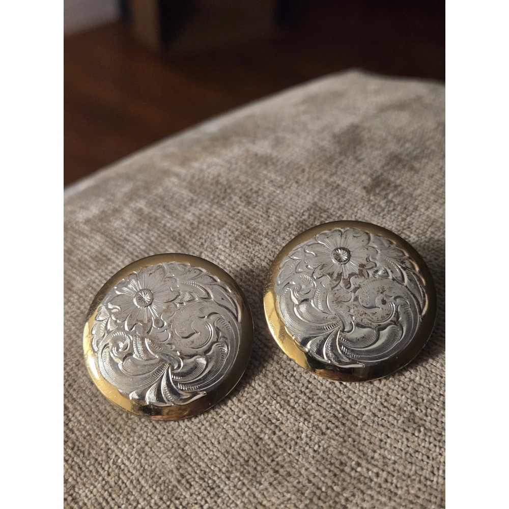 Montana Silversmiths Silver Gold Over Brass Concho Earrings